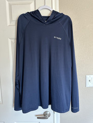 Columbia PFG Omni-Shade Men’s 2XL Blue Pullover Hoodie UV Fishing Graphic