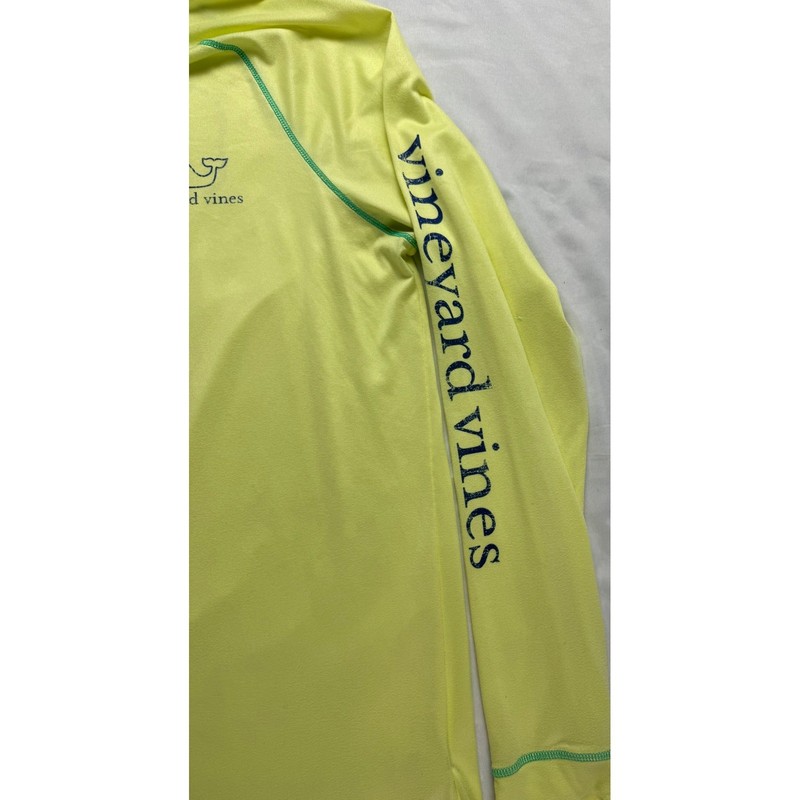 Vineyard Vines Performance Shirt Mens Small Neon Yellow Long Sleeve Whale Logo gallery
