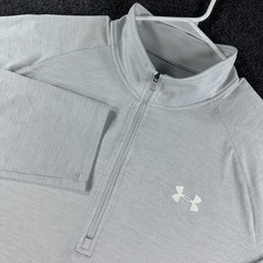 Under Armour Quarter Zip Mens XL Extra Large Grey 1328495 Pullover Activewear
