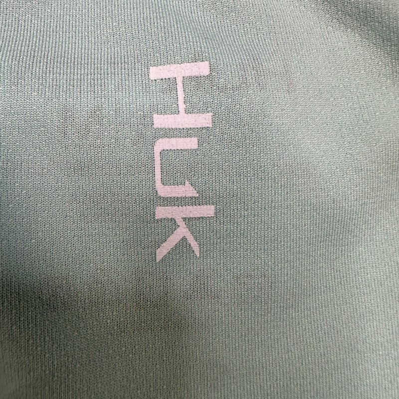 HUK Fishing Shirt Mens M Lime Green Long Sleeve Zip Pocket Crewneck Light Beach gallery