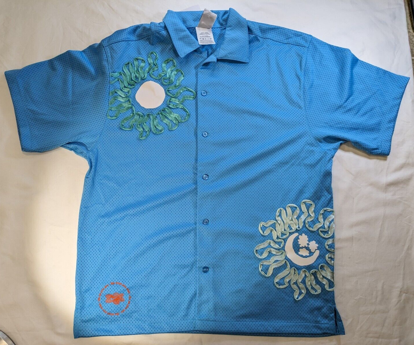 Nike Dri Fit Mens Button Up Shirt Short Sleeve Uphoria Top Blue Size Medium NWT gallery