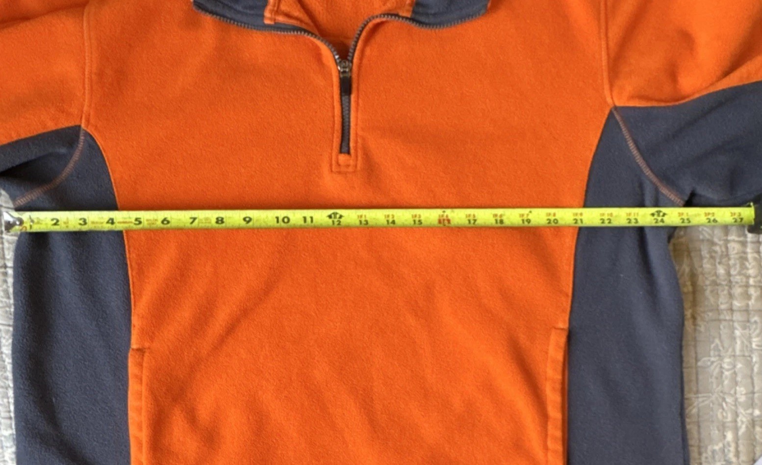 Athletic Work Orange Gray Fleece Pullover 1/4 Zip Mens XL Hunting Outdoor gallery