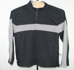 TEK GEAR mens 1/4 zip shirt long sleeve size 2XL black and grey p to p -25 VF9