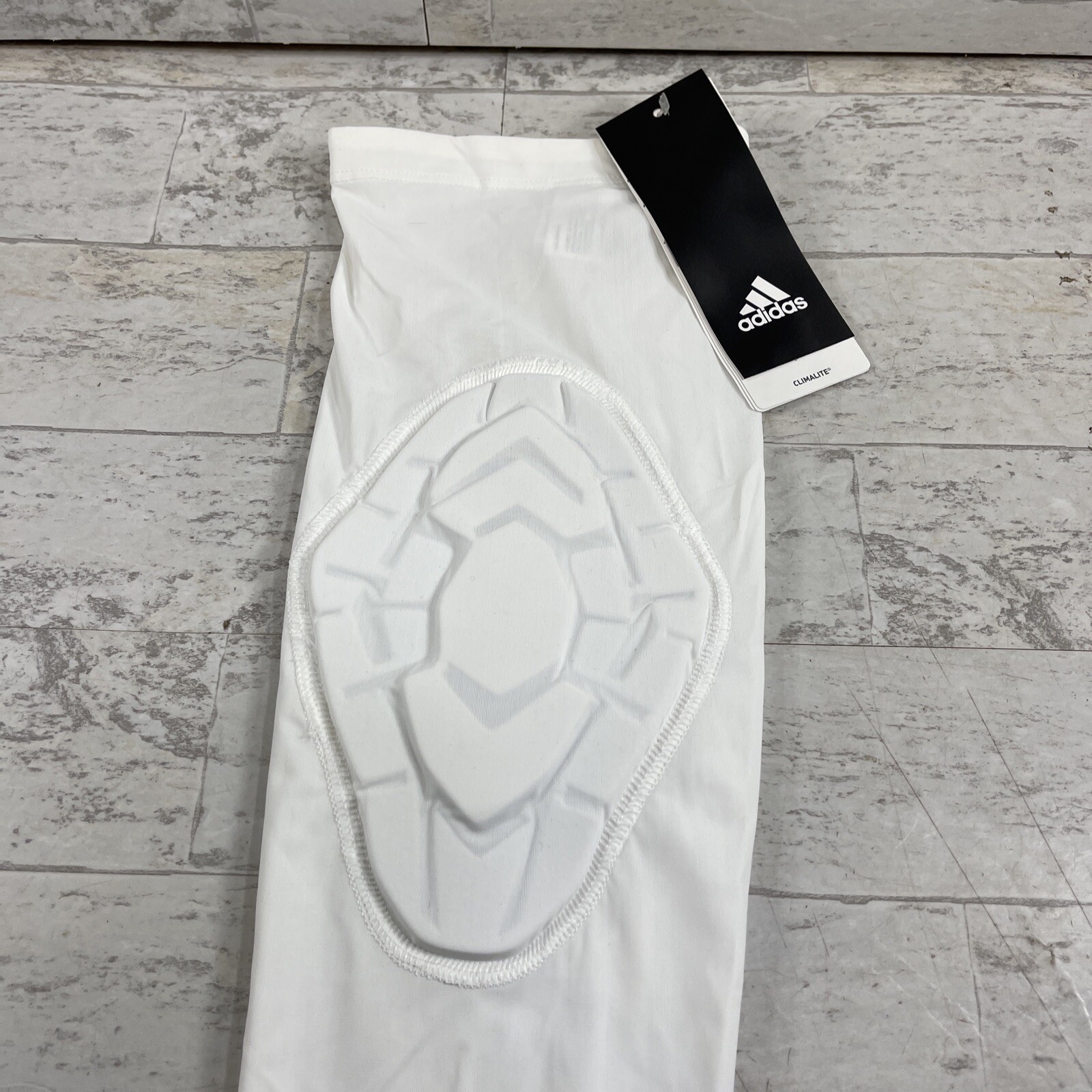 NWT Adidas Techfit Padded Compression Arm Elbow White 2XLT Tall 1 Sleeve Sports gallery