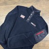 RLX Ralph Lauren Sweater Mens Large 1/4 Zip Snap Navy Fleece Flag Performance gallery