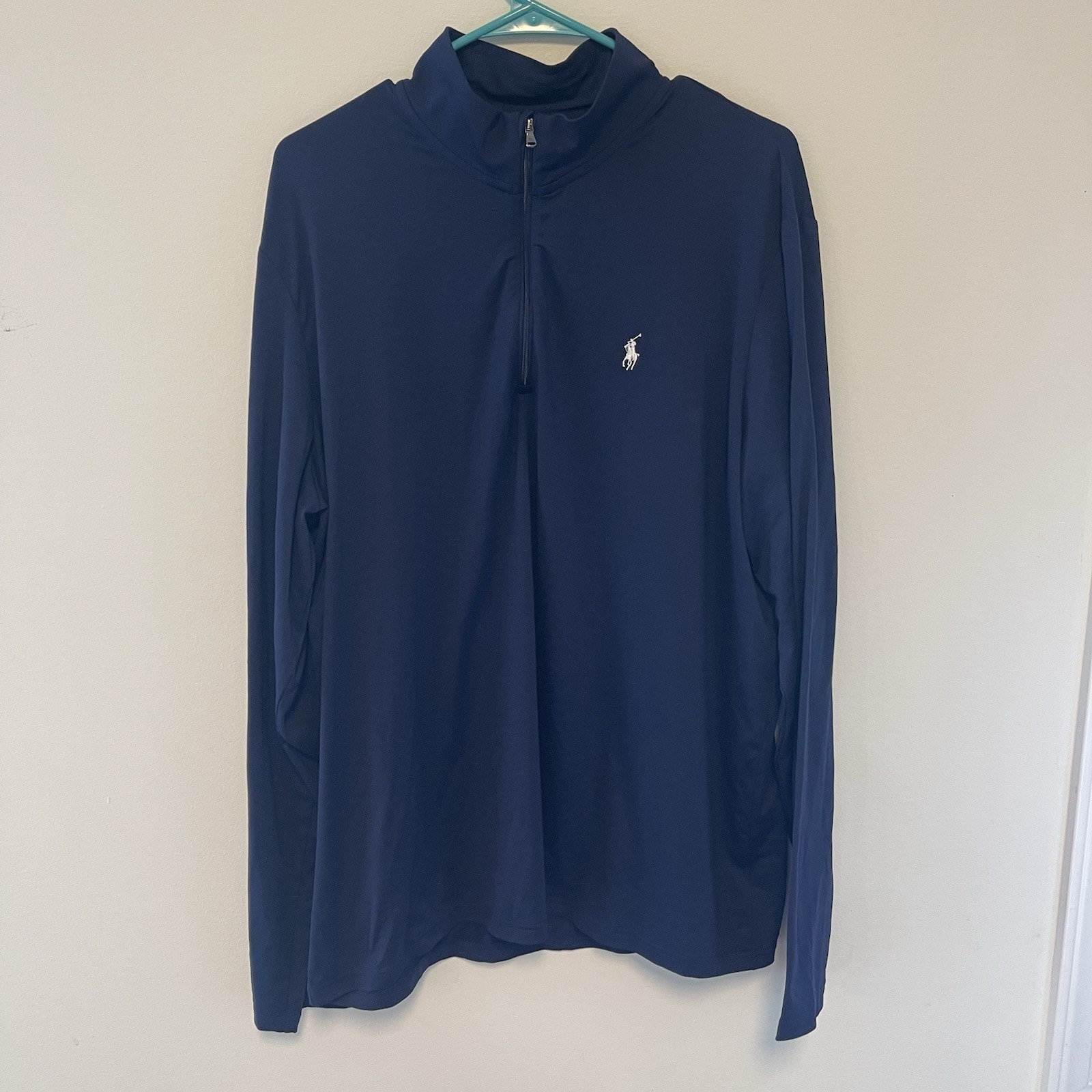 Polo Golf Ralph Lauren Performance Quarter Zip Pullover French Navy Blue NWT gallery