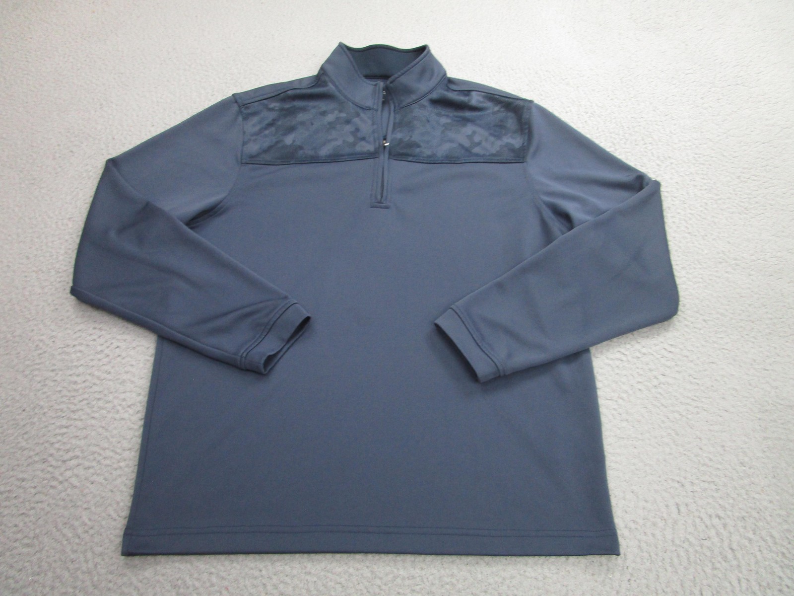 Pebble Beach Pullover Mens Medium Blue Dry-Luxe Performance 1/4 Zip Golf sweater gallery