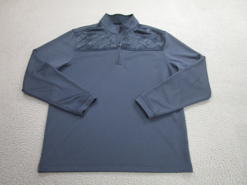 Pebble Beach Pullover Mens Medium Blue Dry-Luxe Performance 1/4 Zip Golf sweater