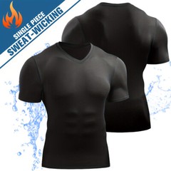 Men Compression Shirt Base Layer Top Short Sleeve Sweat-Wicking Quick Dry Sports
