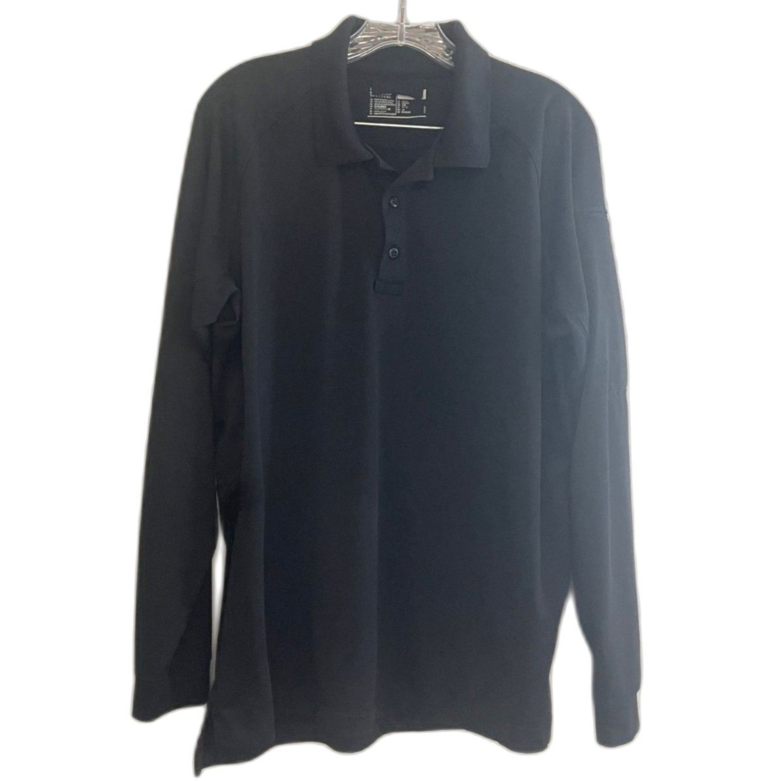 511 Tactical Polo Shirt Large Black Performance Stretch Long Sleeve Unisex L gallery