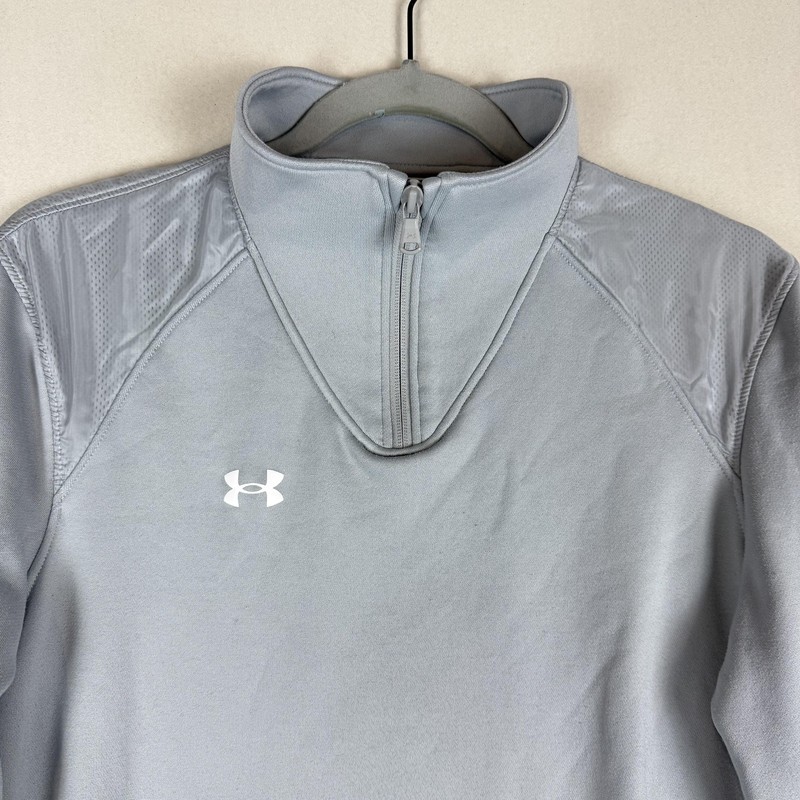 Under Armour Pullover Mens Medium Gray 1/4 Zip Mock Neck Athletic Training gallery