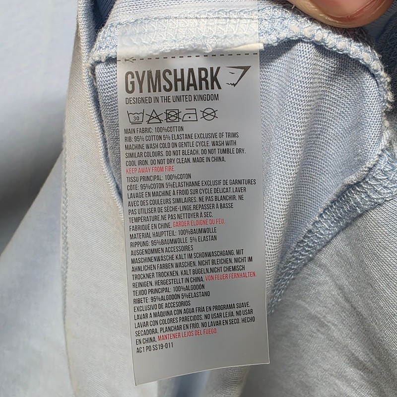 Gymshark Men's Light Blue Sleeveless Athletic Training Long-Tank Size Medium gallery