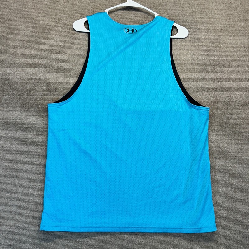 Project Rock Reversible Tank Men's Large Training Mesh Black Teal Under Armour gallery