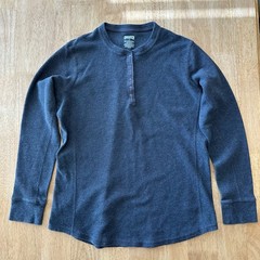 Duluth Trading Co Henley Long Sleeve T-Shirt Gray Cotton L Button Front Men’s