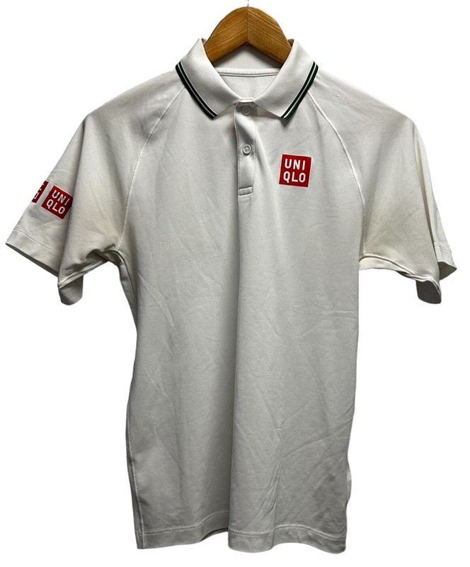 Uniqlo x Kei Nishikori Mens Sz XS Tennis Polo Short Sleeve Shirt White Polyester gallery