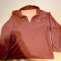Columbia Men’s Activewear 1/4 Zip Mock Neck Long Sleeve Brown Polyester L