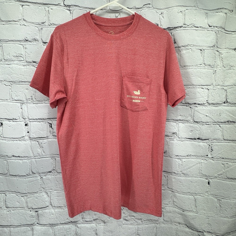 Southern Marsh Tee Shirt Men's S Coral Performance Polyester FieldTec Fishing