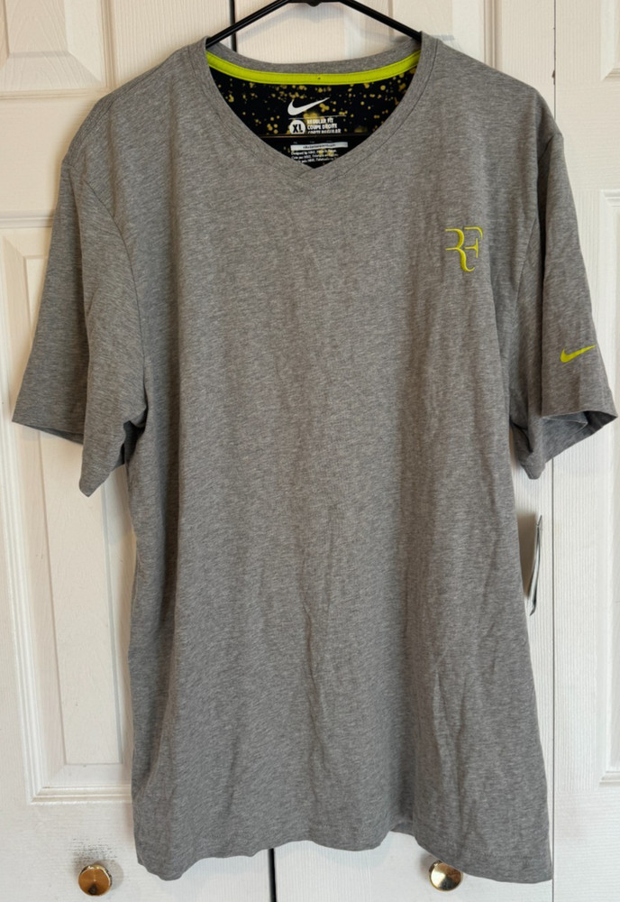 NEW Nike Roger Federer Premier RF Trophy V-Neck Tennis T-Shirt Men's Size XL
