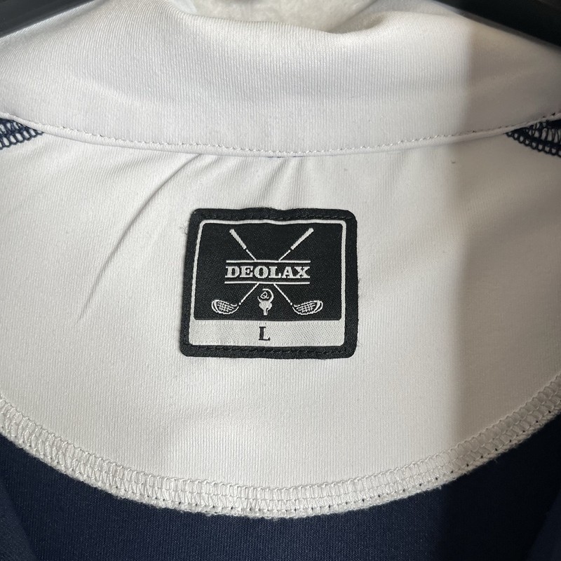 Deolax 1/4 Zip Pullover Mens Large Blue Performance Golf Tech Stretch Casual gallery