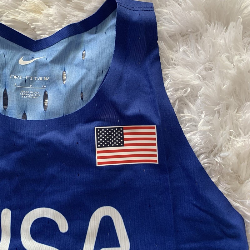 Nike Pro Elite 2024 Team USA Distance Singlet Blue Small FN0632-417 gallery