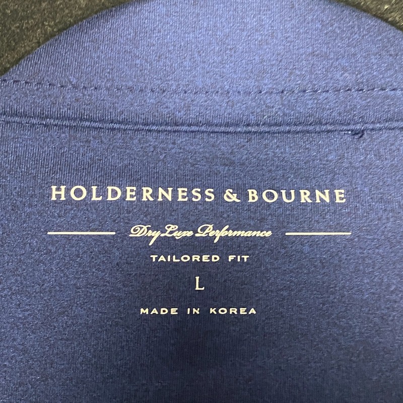 Holderness & Bourne Pullover Mens L Compass Navy Blue Tailored Fit The Westland gallery