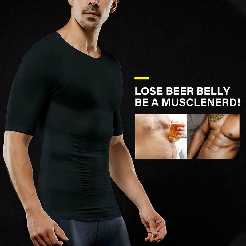 Men Slimming Body Shaper Posture Corrector Vest Abdomen Compression Shirts Tops gallery