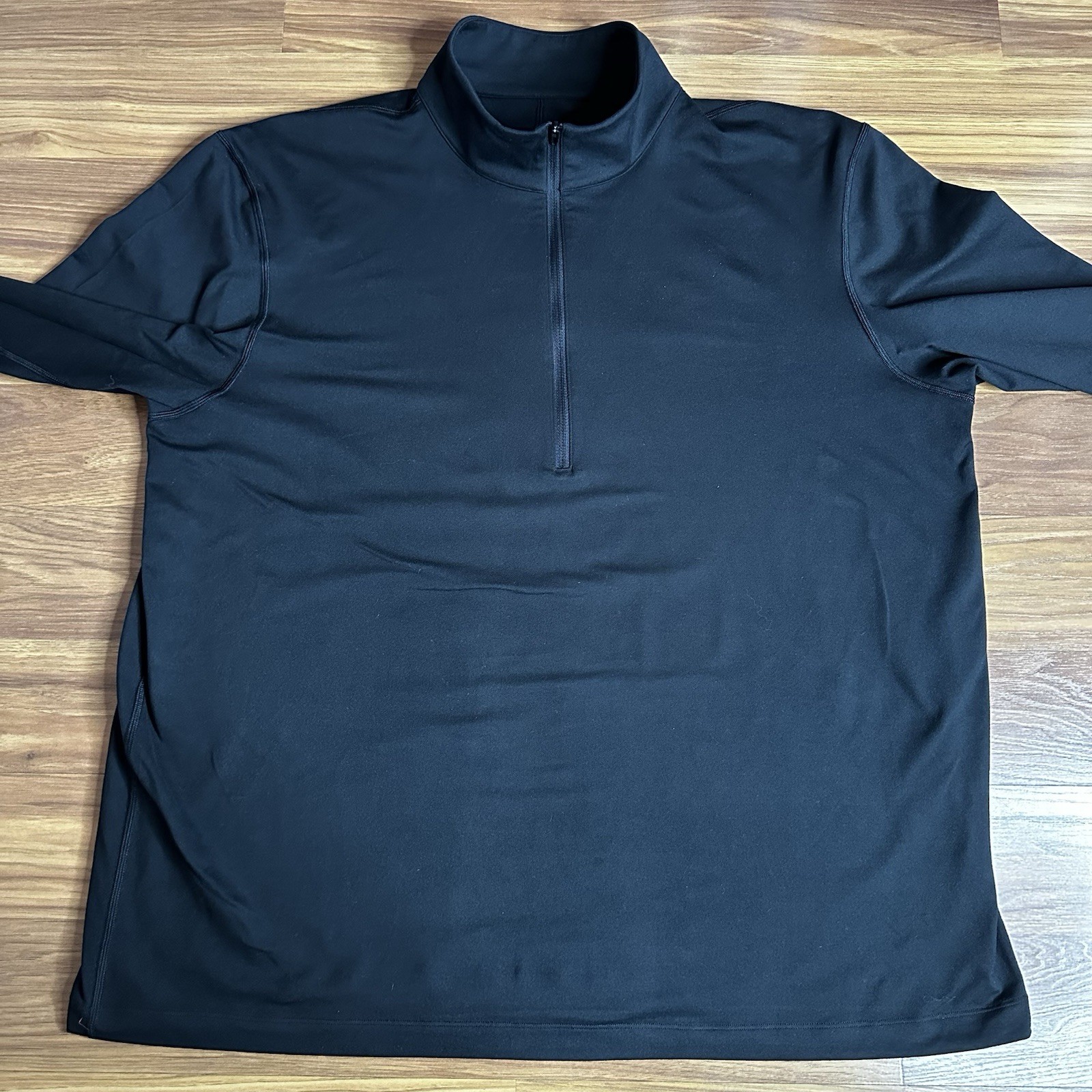 Lululemon Soft Jersey Half Zip Pullover Mens XXL Black Performance Golf Light gallery