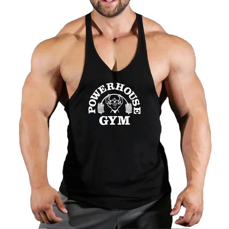 Men Tank Tops Sleeveless Y-Back Shirts Gym Stringer Bodybuilding Fitness Vest US