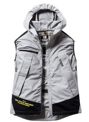 BURTLE AC1134 silver M Air Craft Parka Vest Work Wear Cool JAPAN【new】