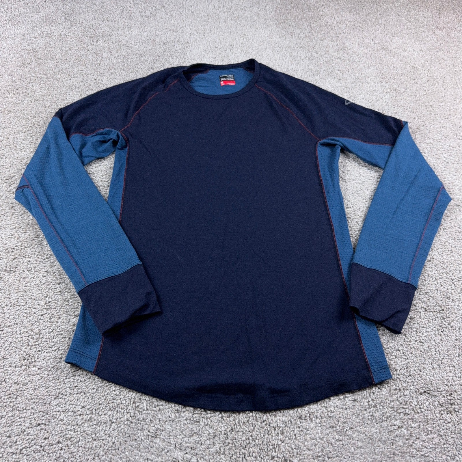 Icebreaker Shirt Mens Medium Blue Base Layer Merino Woo 260 Zone Thermal Hiking gallery