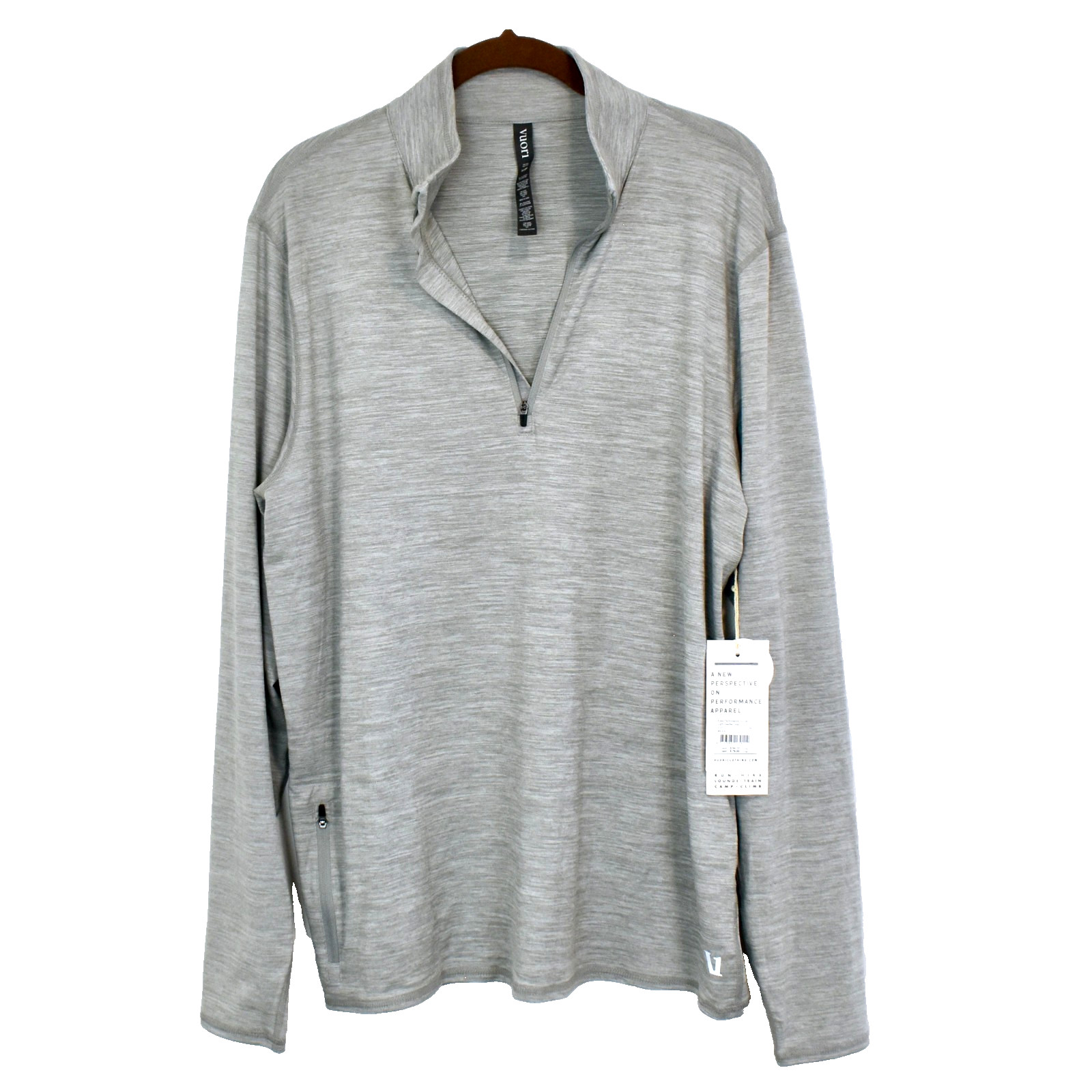 NWT VUORI Ease Performance Half Zip Shirt Mens L Gray Lightweight Pocket V221 gallery