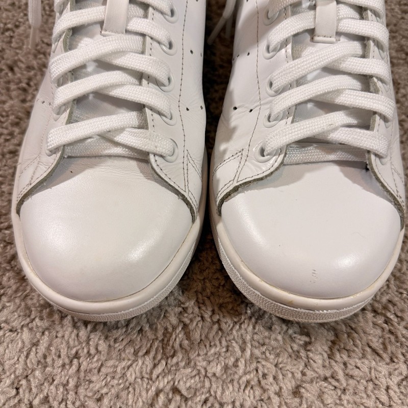 Adidas Stan Smith White Green Leather Sneakers Mens 8.5 Womens 10 EUC gallery