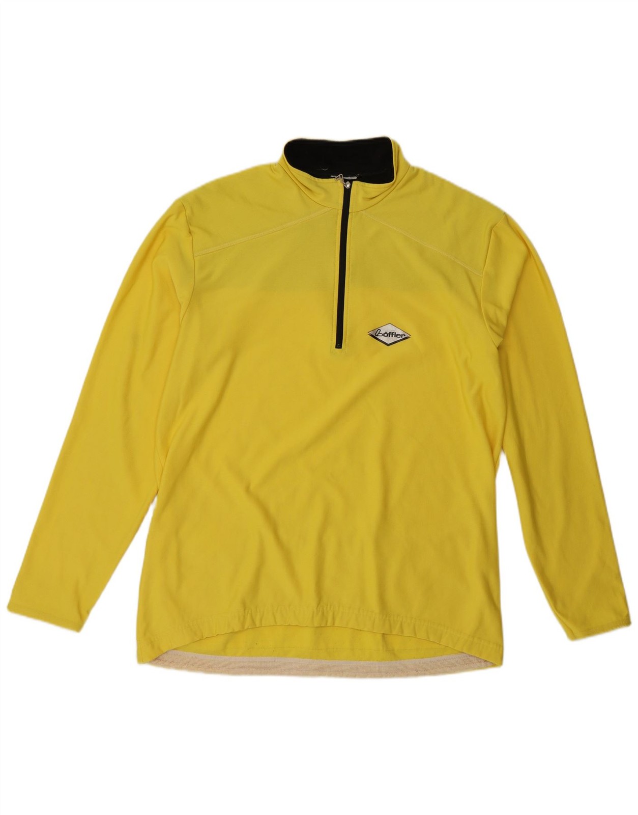 Loffler Mens Zip Neck Top Long Sleeve Large Yellow DK06 gallery