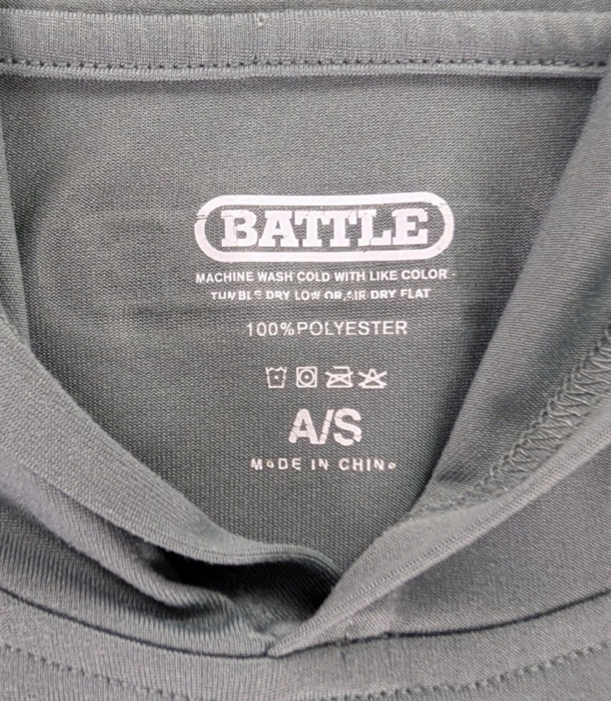 BATTLE Football Men's Gray Hooded Sleeveless Tank Top Graphic Logo Size S gallery