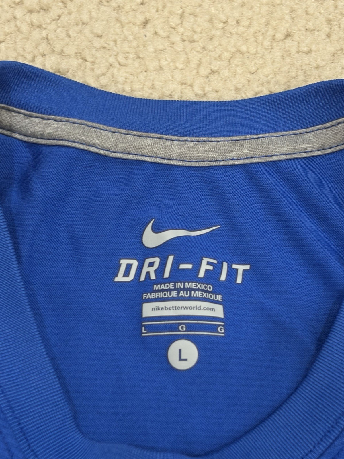 Nike Dri-FIT T-Shirt Men's Size Large Blue Short Sleeve Active Performance gallery