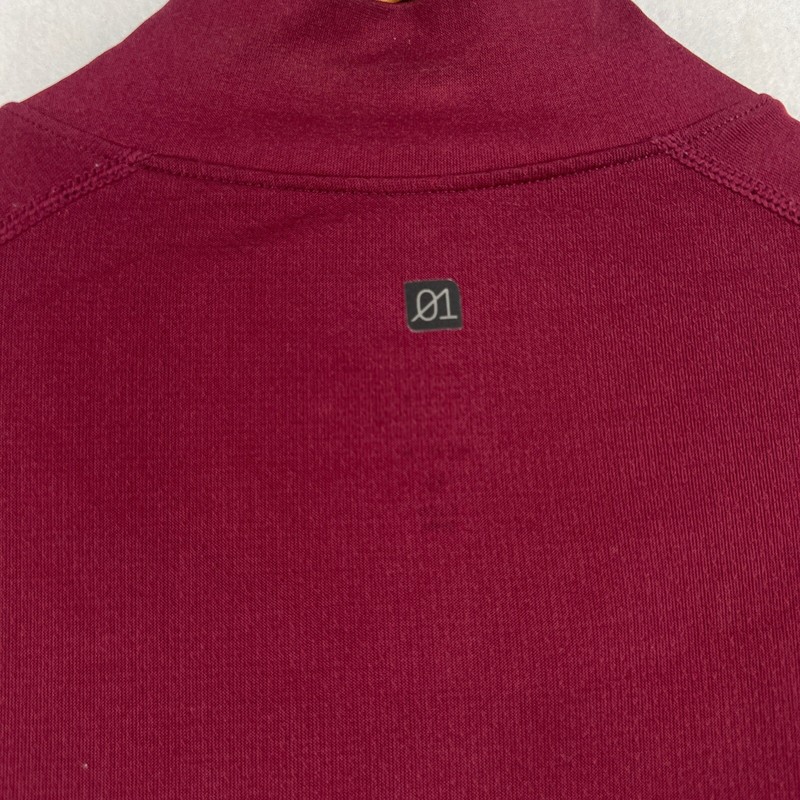 01.ALGO Performance 1/4 Zip Pullover Mens Medium Dark Red Maroon Quick Dry UV gallery