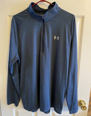 Under Armour Men’s 2XL Blue HeatGear 1/4 Zip Mock Neck Loose Polyester Logo