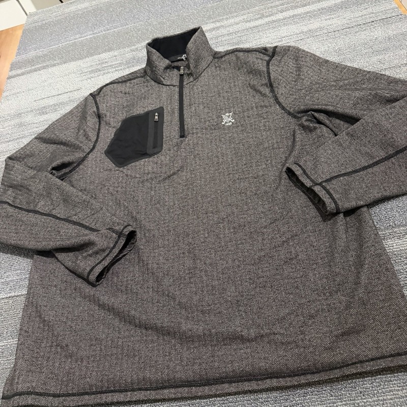 RLX Ralph Lauren Pullover Extra Large Gray Herringbone Performance Quarter Zip gallery