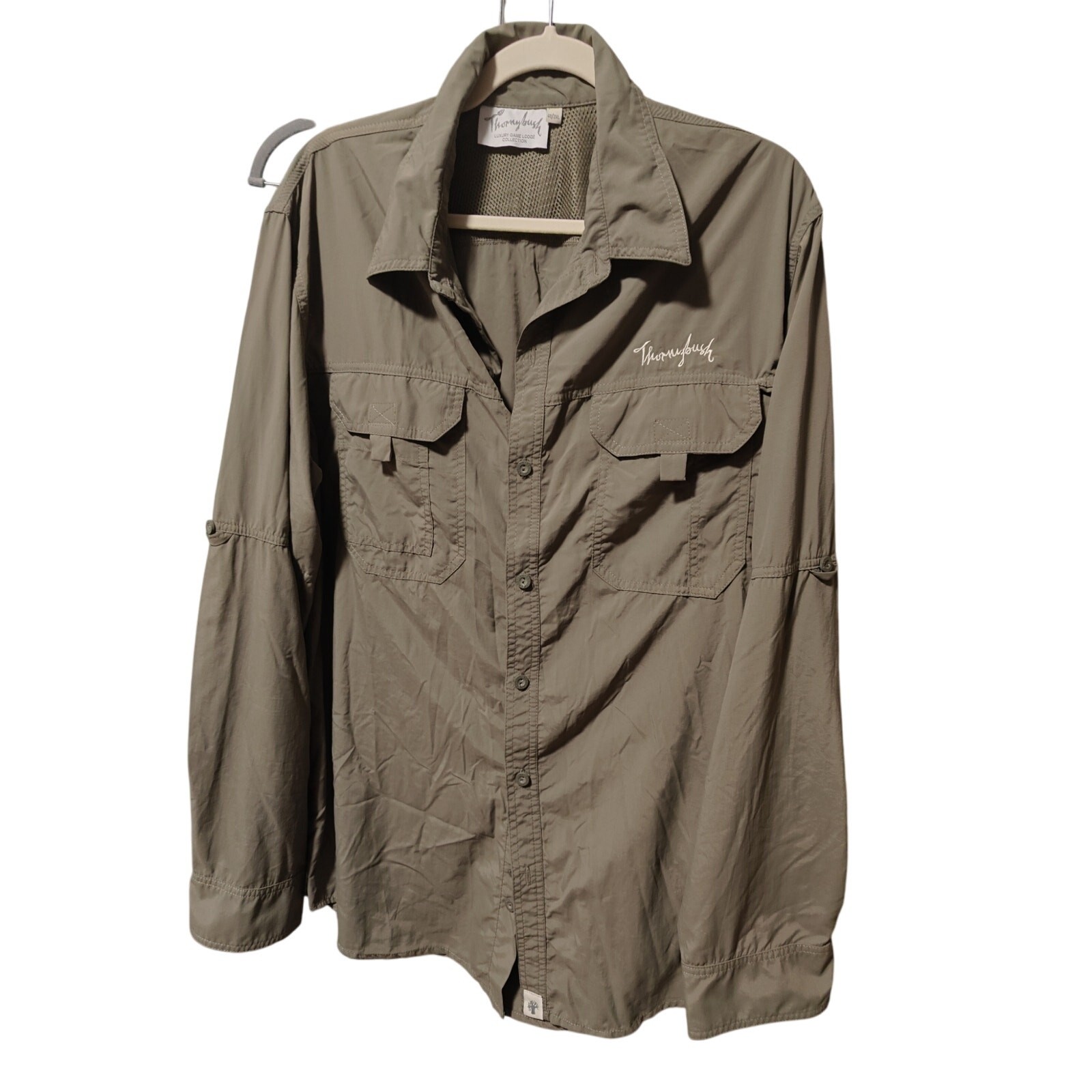 Thornbush Luxury Game Lodge Collective Outdoor Hunting Olive Work Shirt Sz 2XL gallery