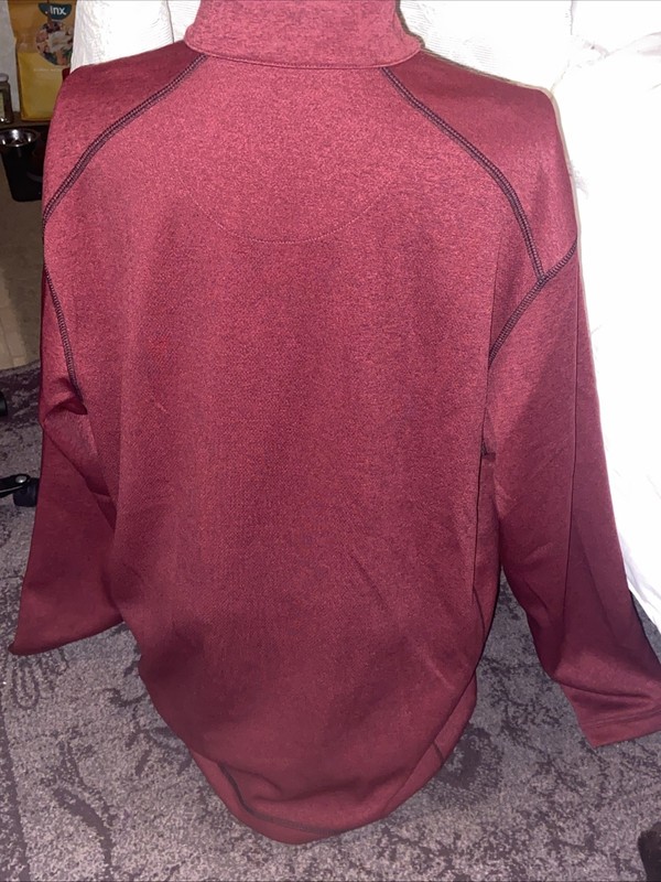Pebble Beach Performance Mens L Pullover 1/4 Zip Red Black Heather Golf Jacket gallery