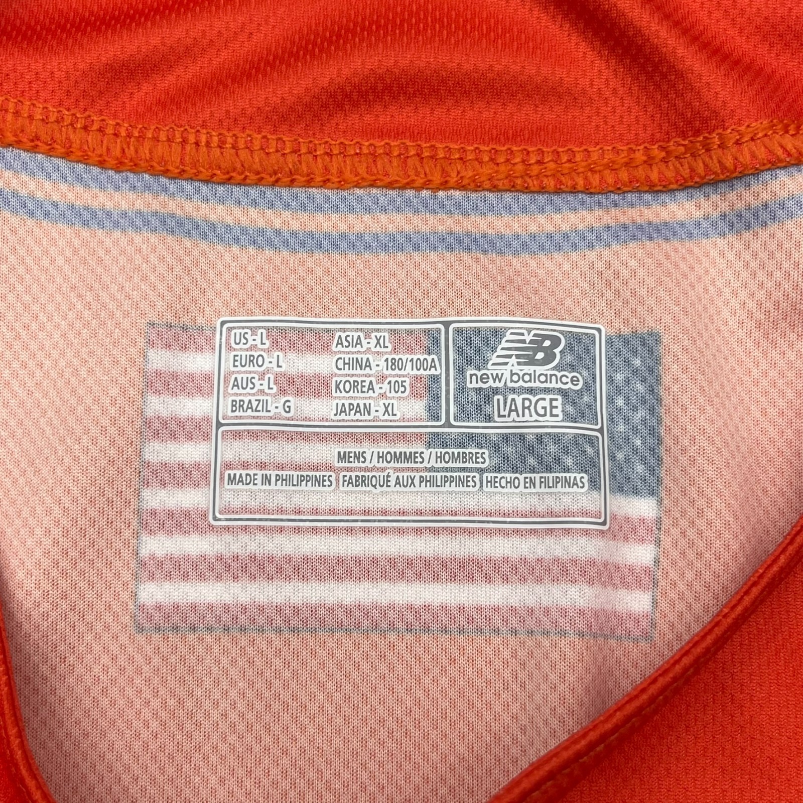 New Balance Orange Button-Up Short Sleeve Baseball Jersey Men's Size Large NEW gallery