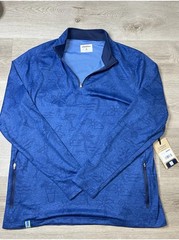 Chubbies Shirt Mens Medium M Blue Movementum Pullover Quarter Zip Sun Flamingo