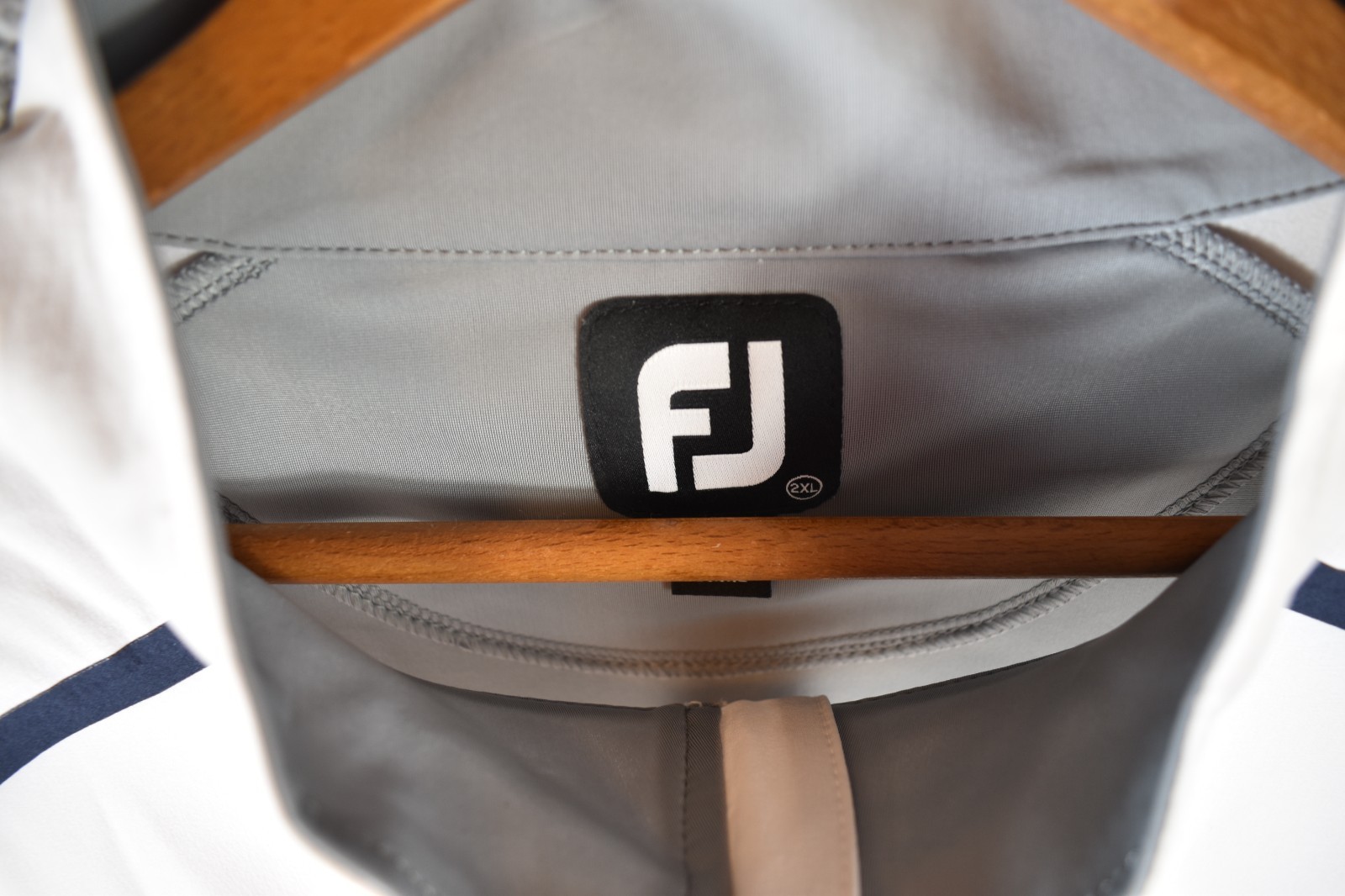 FootJoy FJ Mens 2XL Performance 1/4 Zip Pullover Golf Shirt White Grey Technical gallery