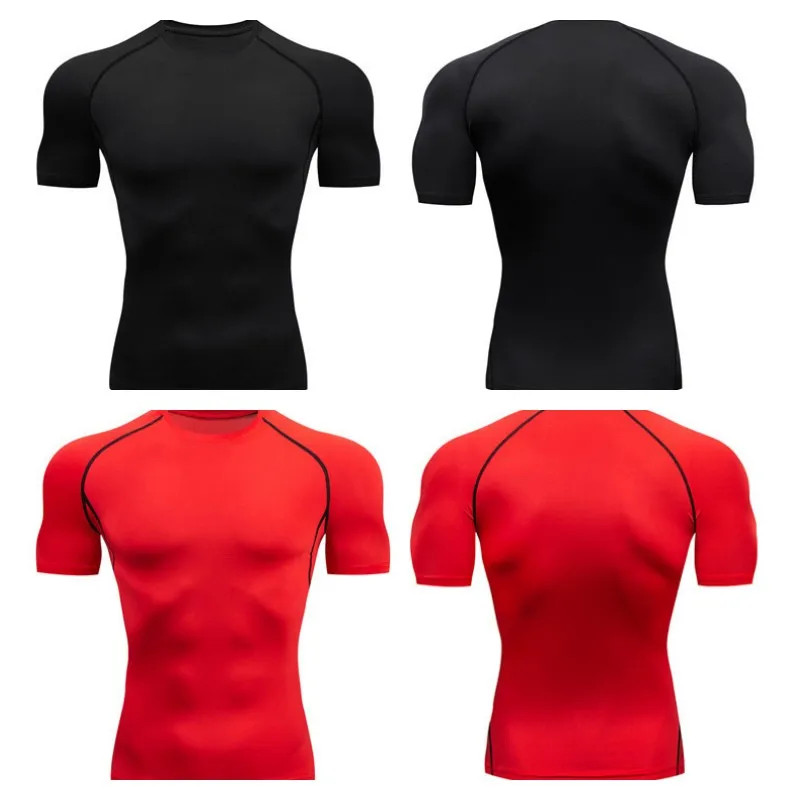 Men Compression Running T Shirt Fitness Tight Short Sleeve Tshirt Training gallery