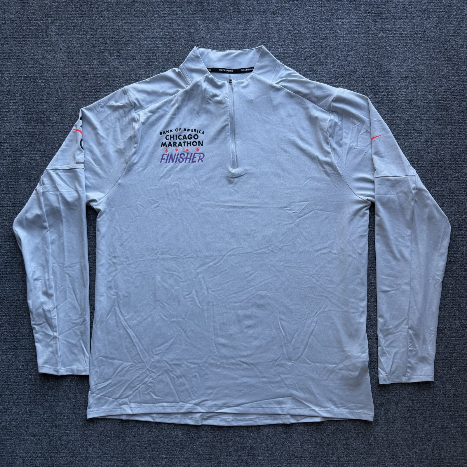Nike Running 2024 Chicago Marathon Finisher Dri-FIT 1/2 Zip Shirt Men’s XL NWT gallery