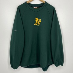 Majestic Oakland Athletics Therma Base Pullover Green Mens XL MLB Baseball Logo