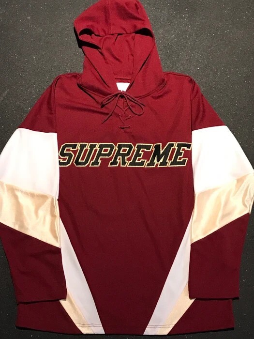SUPREME Hooded Hockey Jersey Burgundy Large gallery