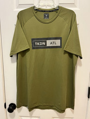 Takedown XL Green Athletic Fit Breathable Stretch Crew Neck Raglan T-Shirt