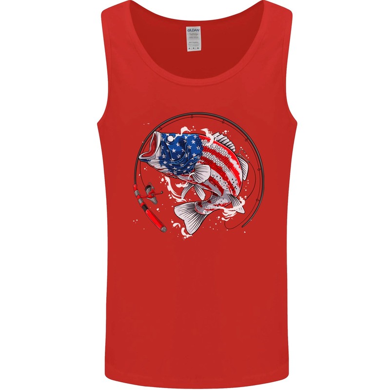 USA Fishing Flag American Fisherman Mens Vest Tank Top gallery
