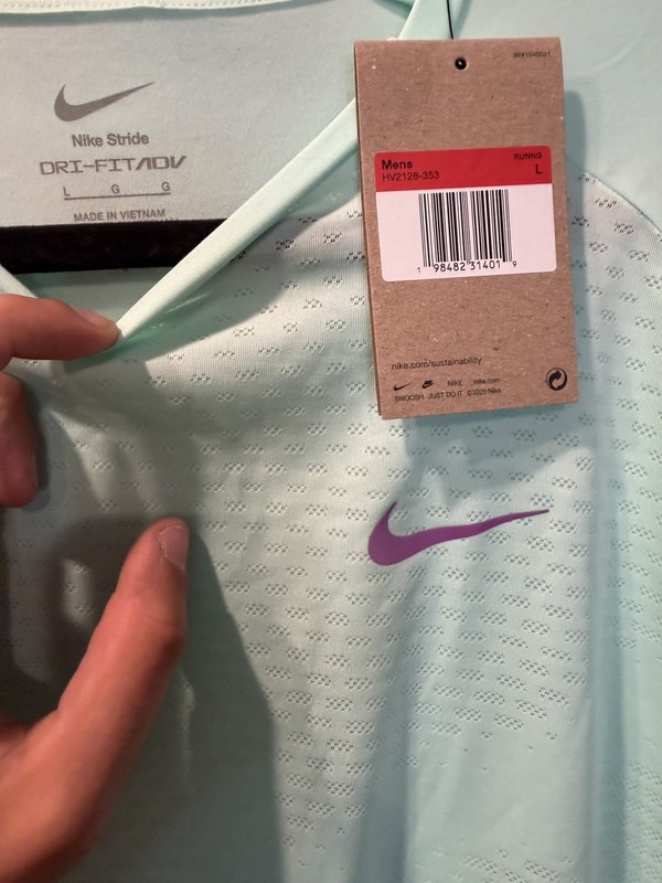 Nike Stride Dri-FIT ADV Running Shirt Men’s Large Mint Green HV2128-353 NWT gallery